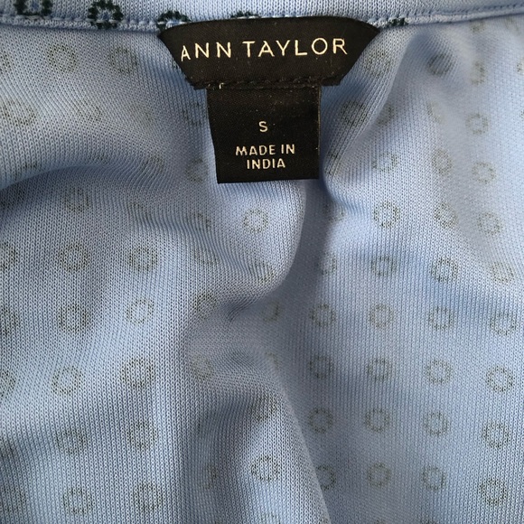 Ann Taylor Blue Pleat Front Top - Picture 5 of 5